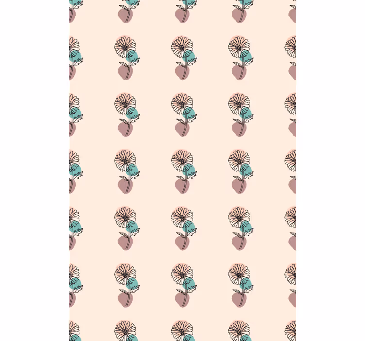 Papier peint fleurs design floral marguerite nature - TenStickers