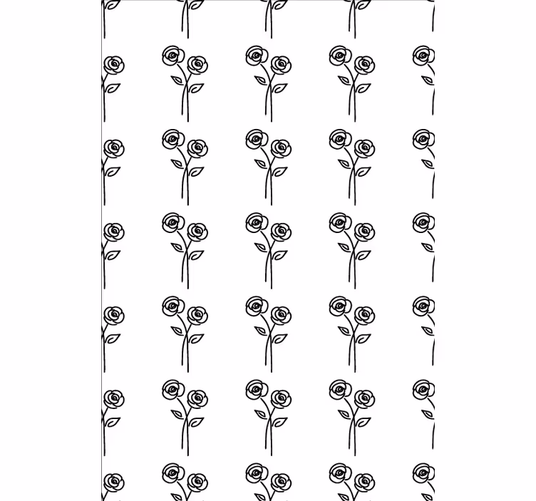 Papier peint fleurs design minimaliste roses - TenStickers