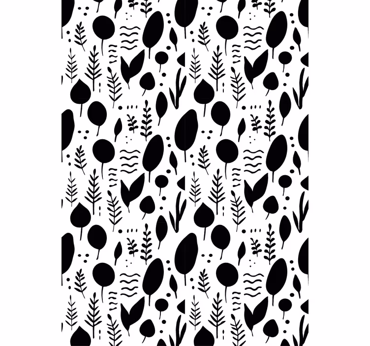 Papier peint fleurs images nature noir et blanc - TenStickers