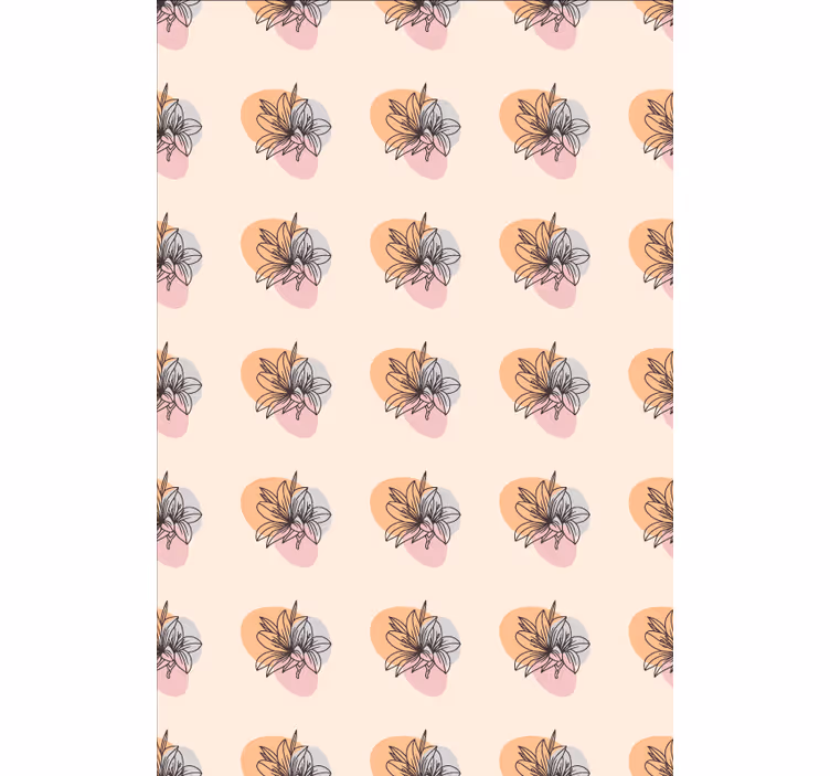 Papier peint fleurs joli duo de fleurs design minimaliste - TenStickers
