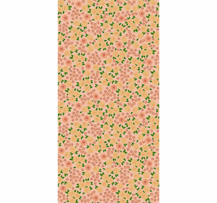 Papier peint fleurs motif floral original pêche - TenStickers