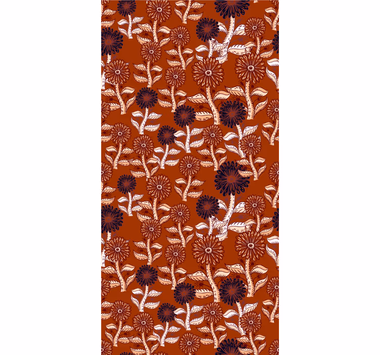 Papier peint fleurs design abstrait tournesol africain - TenStickers