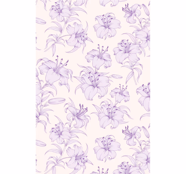 Papier peint fleurs design floral de lys en fleur - TenStickers
