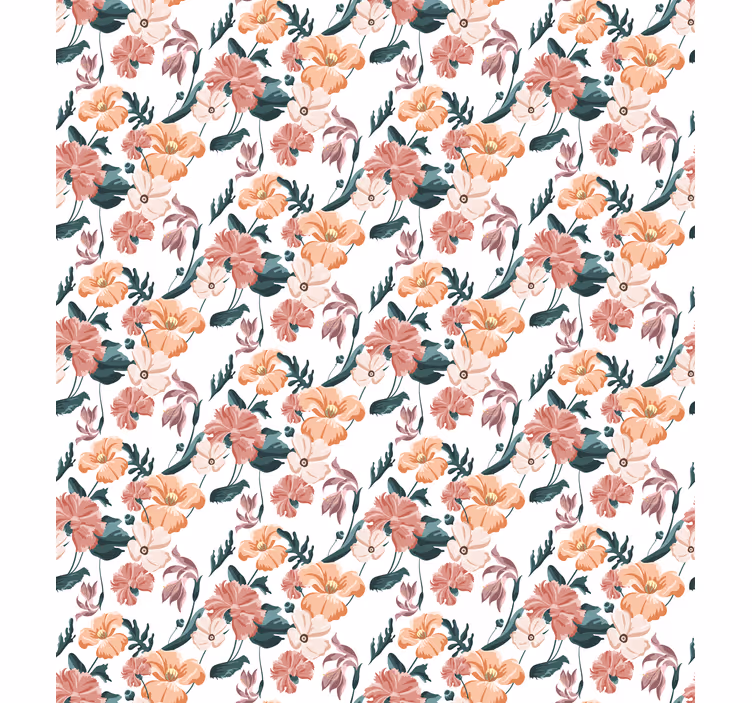 Papier peint fleurs 'ziedi' blanc - TenStickers