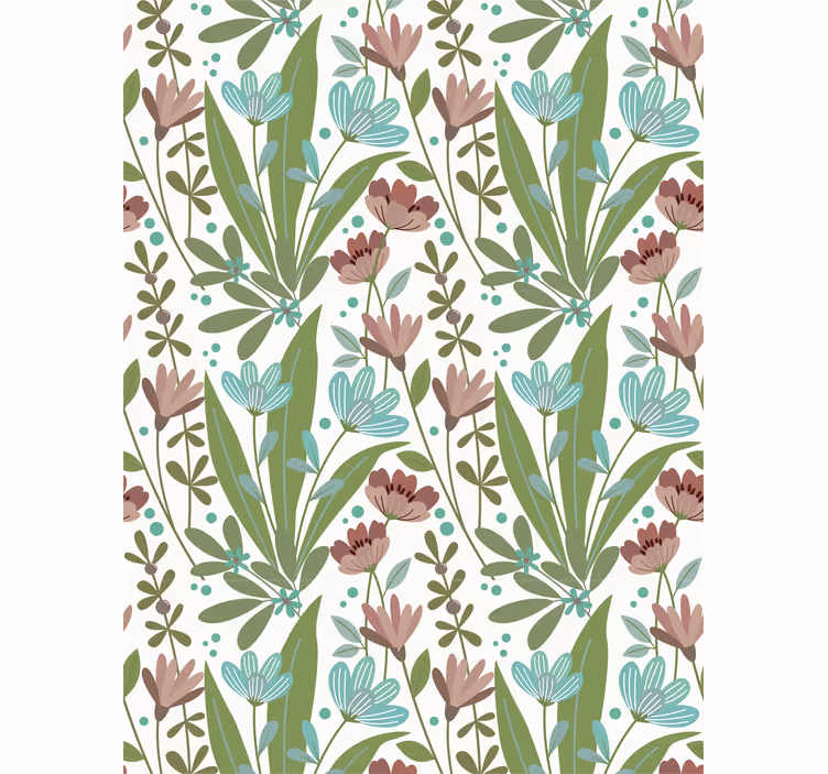 Papier peint fleurs style floral "granny chic" - TenStickers