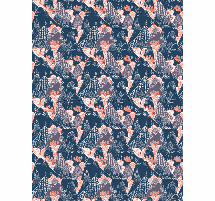 Papier peint chambre adulte design japonais multicolore - TenStickers