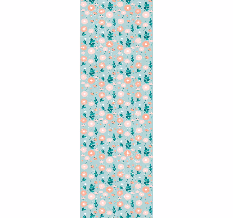Papier peint chambre fleurs bleues shabby chic - TenStickers