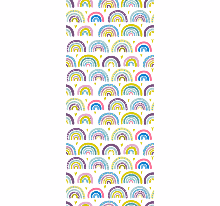 Papier peint chambre motif arcs-en-ciel colorés - TenStickers