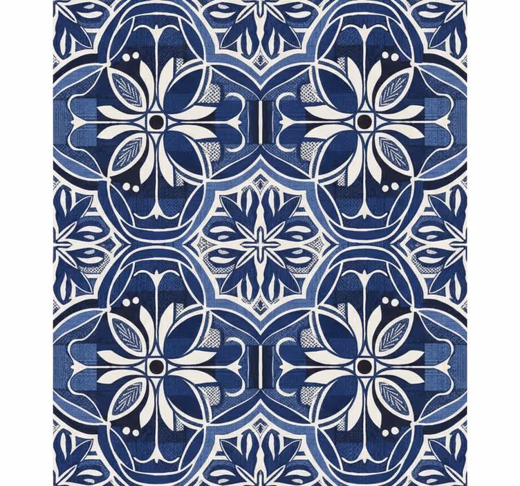 Papier peint bleu foncé motif tissu marine - TenStickers
