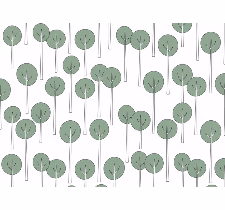 Papier peint floral motif d'arbre minimaliste - TenStickers