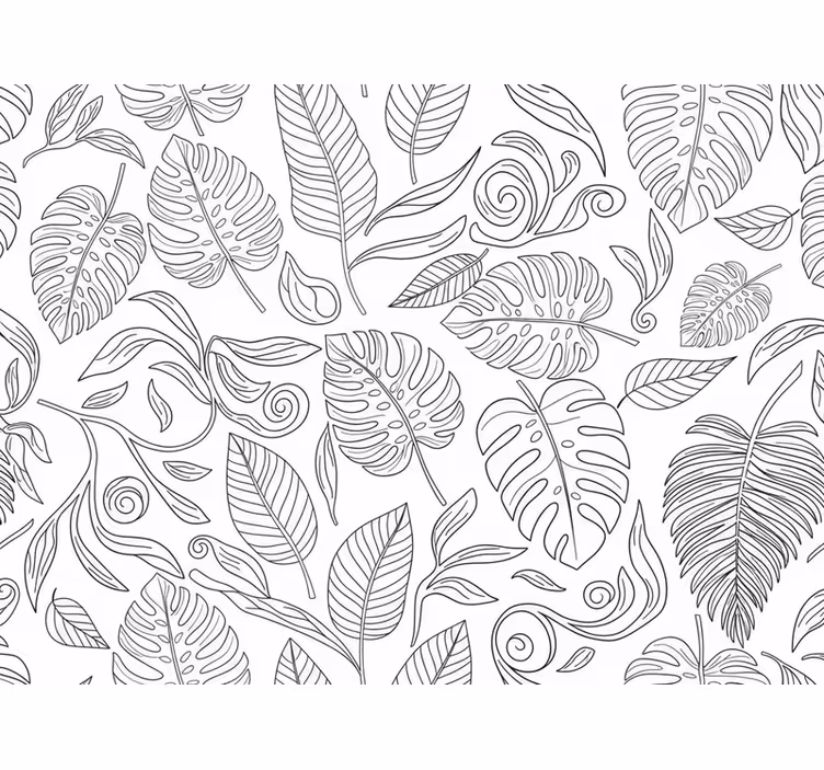 Papier peint moderne botanique noir et blanc - TenStickers