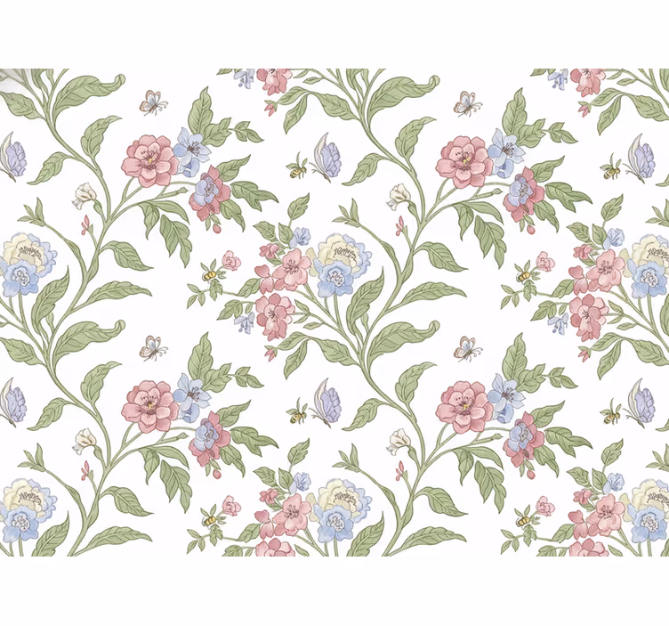 Papier peint floral maison de campagne claire - TenStickers