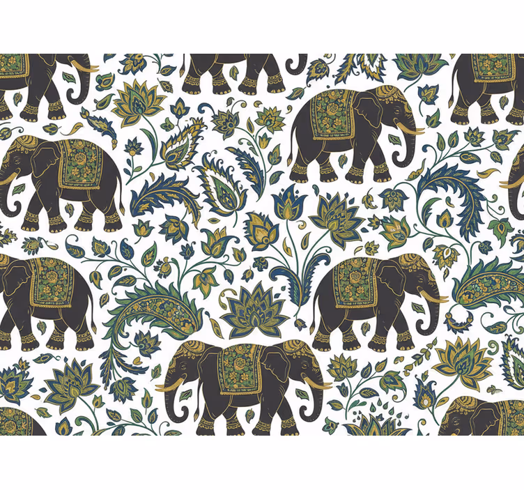 Papier peint éléphants motif éléphants réaliste - TenStickers