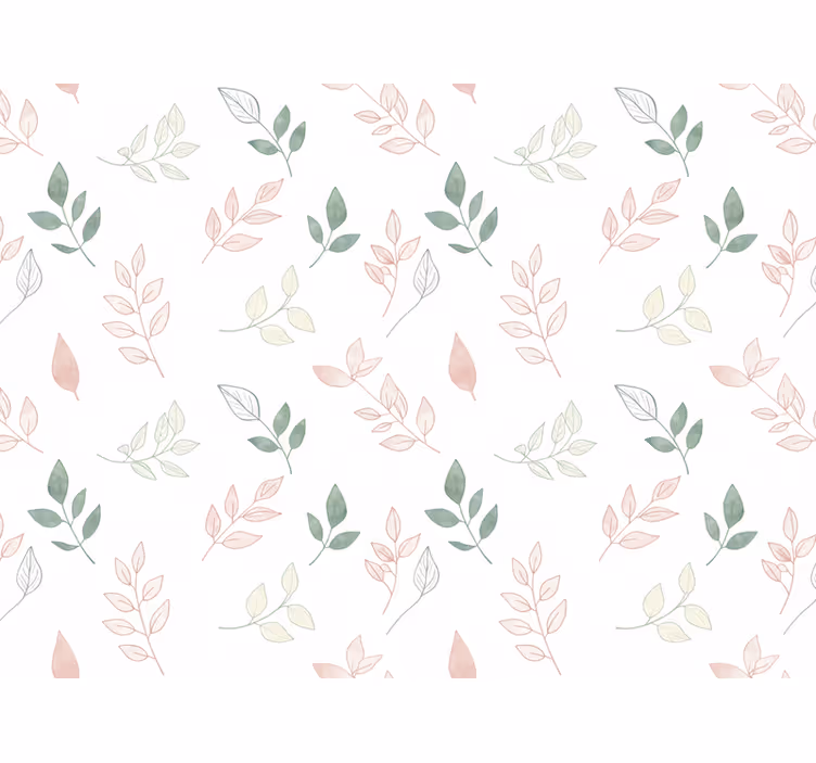 Papier peint floral feuilles légères aux douces couleurs - TenStickers