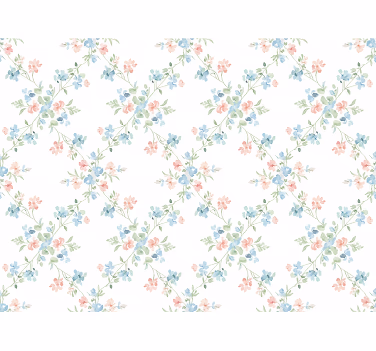 Papier peint floral petites fleurs aquarelle pâle - TenStickers