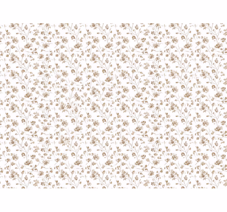 Papier peint floral petites fleurs aquarelle brunes - TenStickers