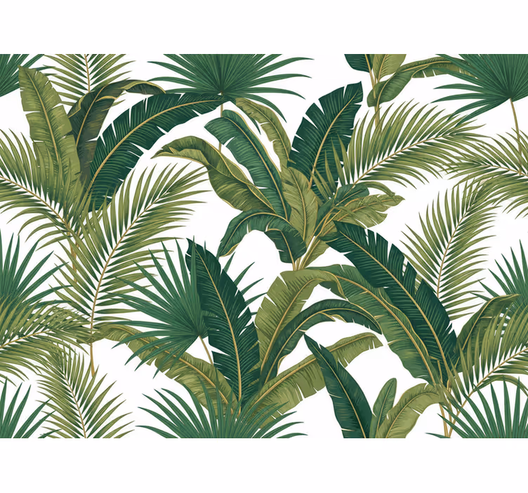 Papier peint feuilles jungle de palmiers luxe - TenStickers