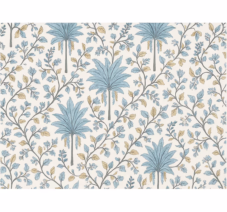 Papier peint arbre palmiers botaniques bleu-vert - TenStickers