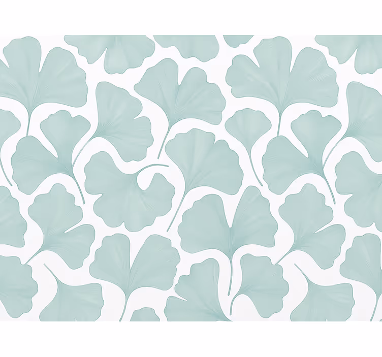 Papier peint feuilles ginkgo teal apaisant - TenStickers