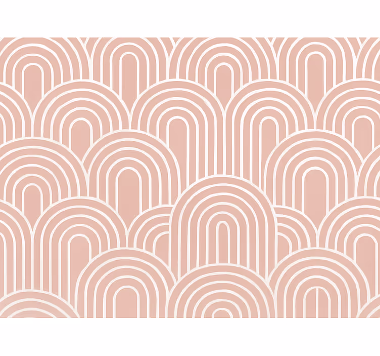 Papier peint géométrique arches rétro rose pâle - TenStickers