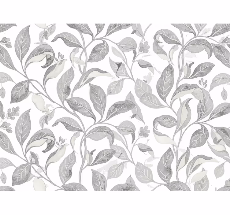Papier peint feuilles gris rustique - TenStickers