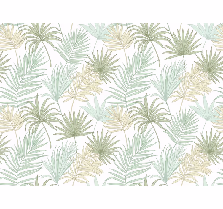 Papier peint feuilles feuilles de palmier tropical léger - TenStickers