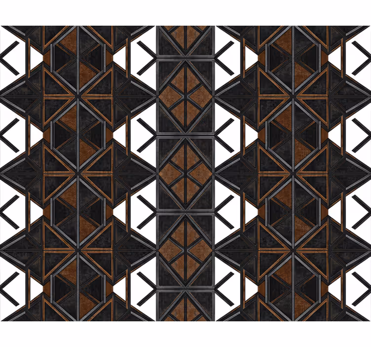 Papier peint industriel géométrique noir et marron - TenStickers