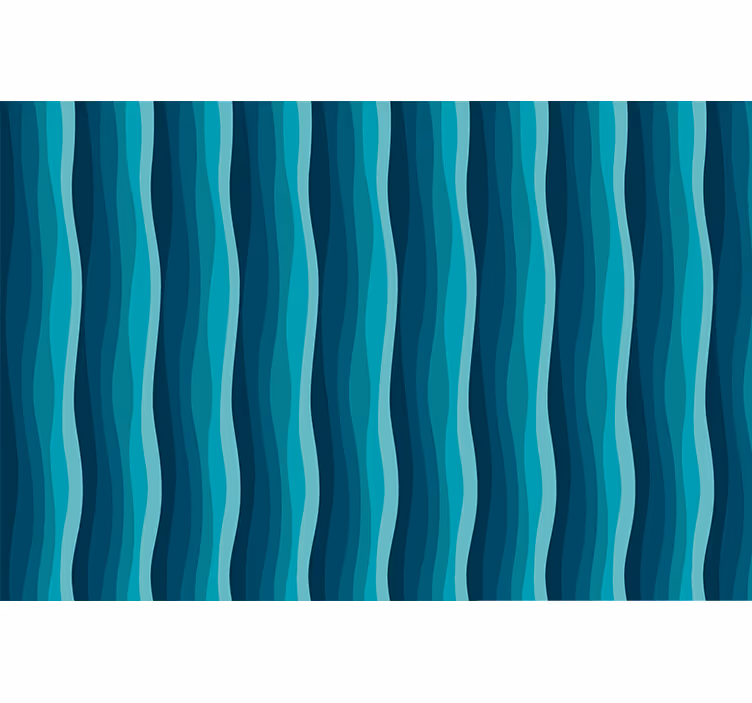Papier peint bleu motif des vagues - TenStickers