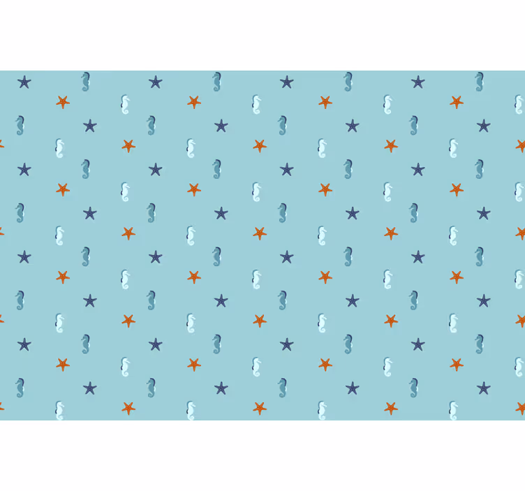 Papier peint bleu style marin - TenStickers