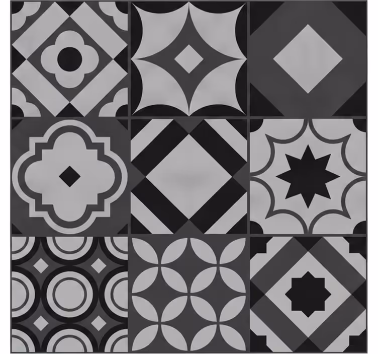 Papier peint noir carreaux noirs - TenStickers
