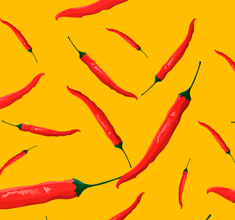 Papier peint cuisine motif piments - TenStickers