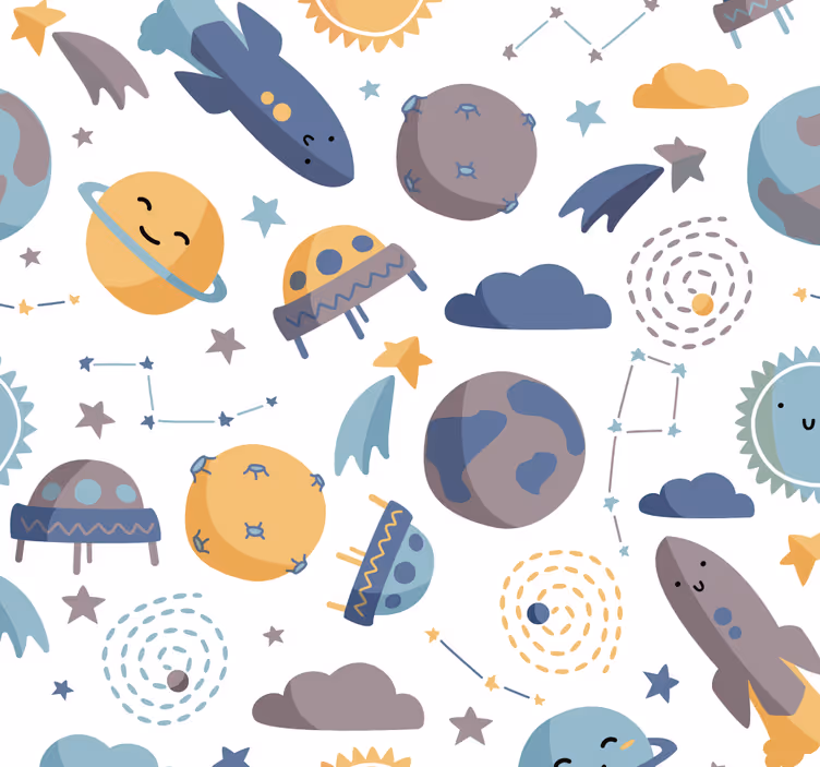 Papier peint chambre bébé thème espace - TenStickers
