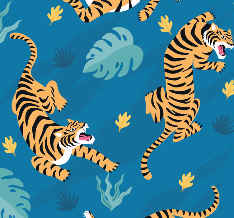 Papier peint tigres style exotique - TenStickers