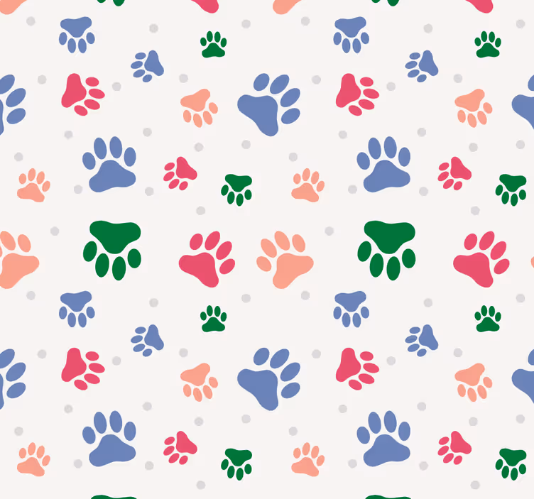 Papier peint chiens décor à motif de patte - TenStickers