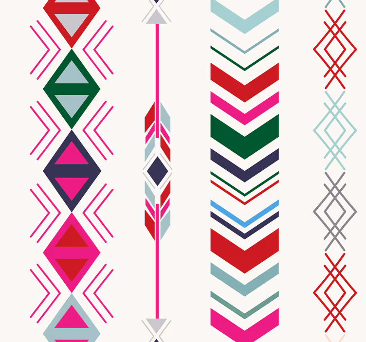 Papier peint géometrique motifs de flèches à la mode - TenStickers