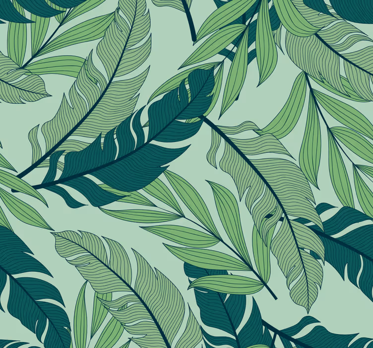 Papier peint feuilles motif botanique - TenStickers
