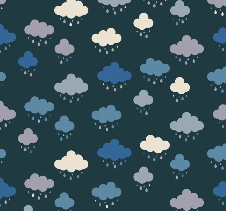 Papier peint pépinière de nuages pluvieux - TenStickers