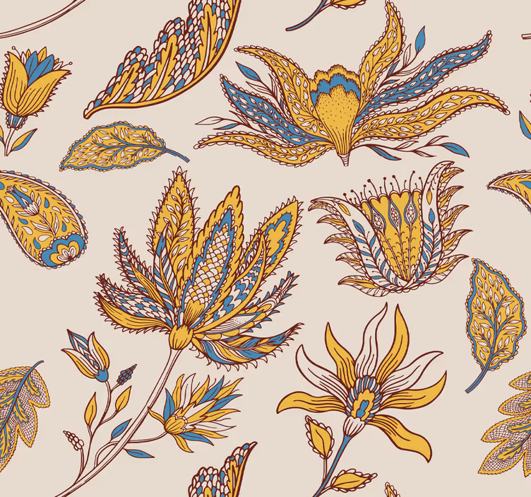 Papier peint feuilles motif organique original - TenStickers