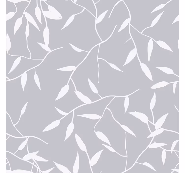 Papier peint feuilles motif gris élégant - TenStickers