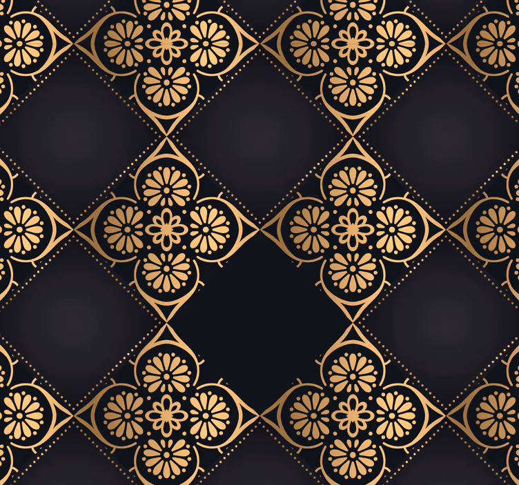 Papier peint baroque carreaux géométriques élégants - TenStickers