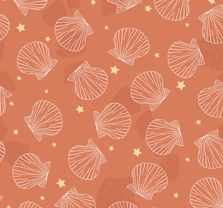 Papier peint animaux motif coquillage étoile - TenStickers