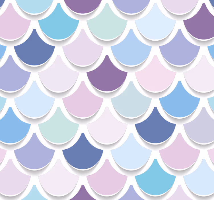 Papier peint autres textures motif festonné coloré - TenStickers