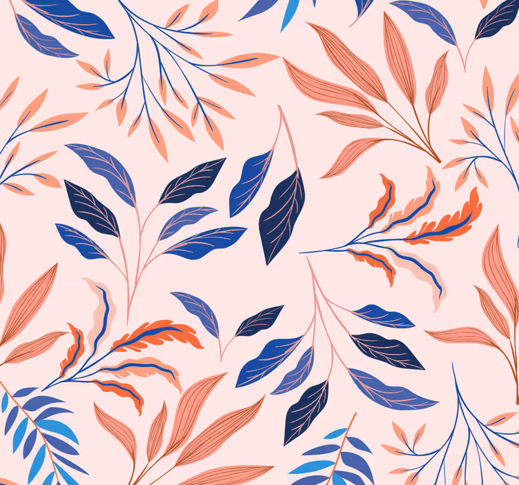 Papier peint feuilles motif de feuille botanique - TenStickers