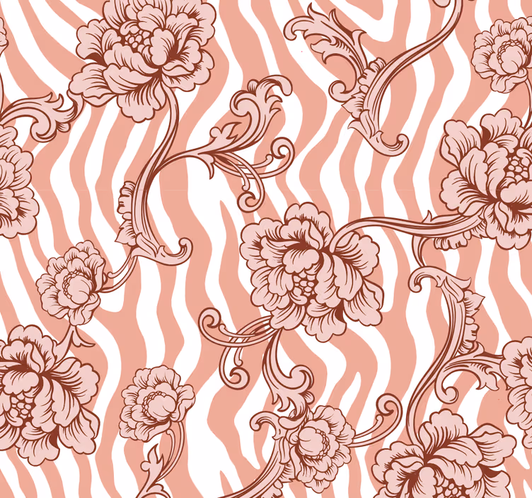 Papier peint fleurie motif ornemental floral - TenStickers