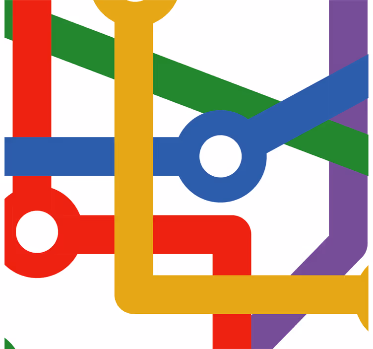 Papier peint chambre graphique premier métro - TenStickers