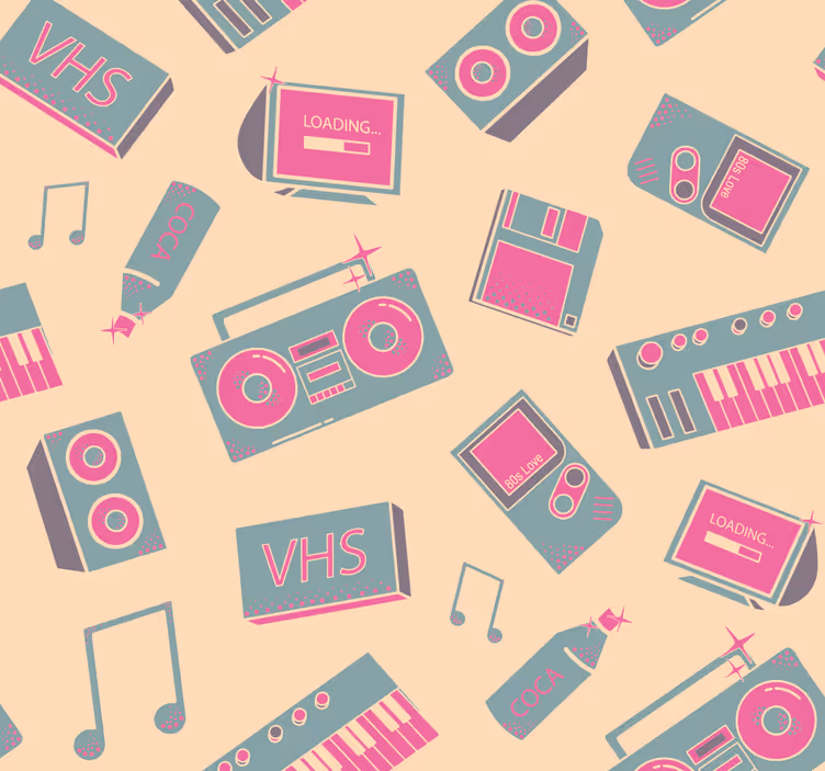 Papier peint vintage modèle de musique rétro - TenStickers