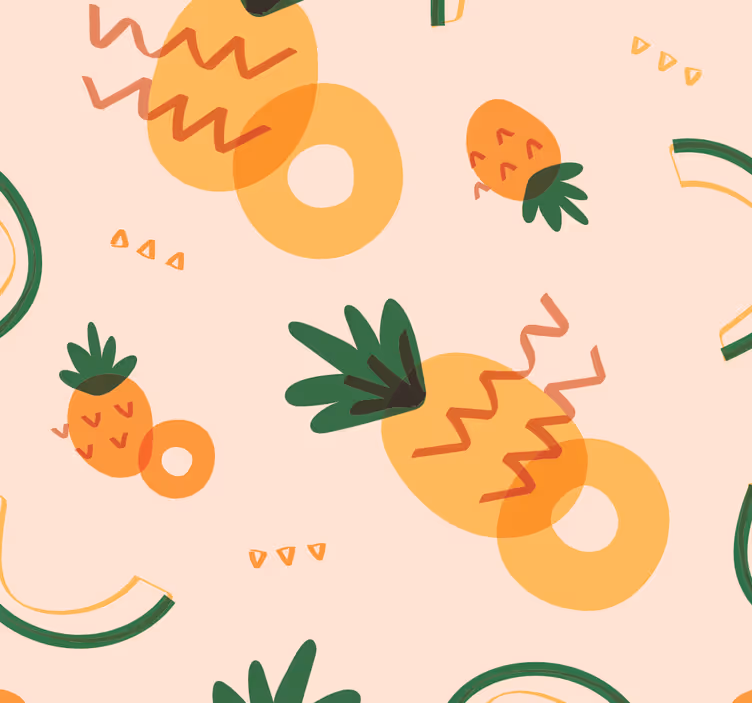 Papier peint cuisine dessins d'ananas - TenStickers