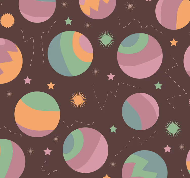 Papier peint chambre enfant motif à pois cosmique - TenStickers