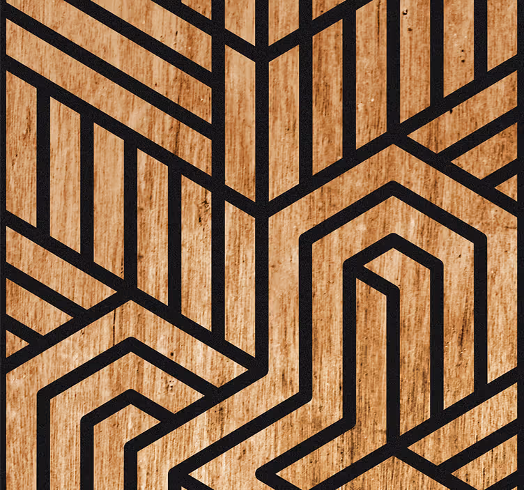 Papier peint texturé géométrie en bois - TenStickers