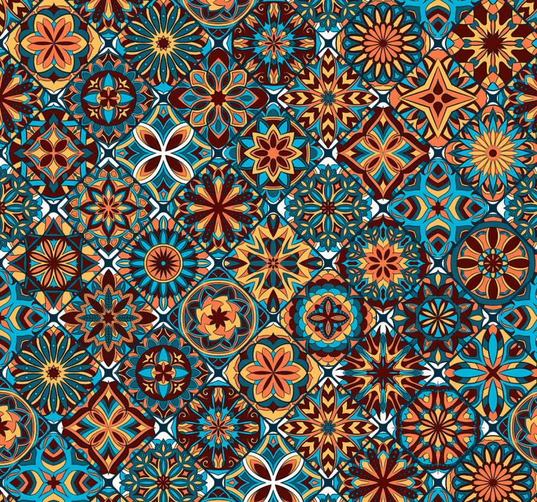 Papier peint carrelage coloré mosaïque ancienne - TenStickers